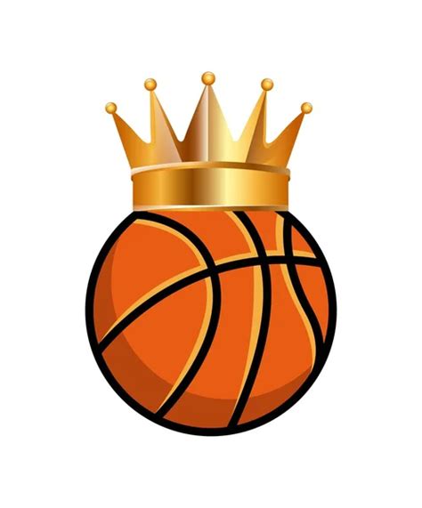 Vector: basketball crown | Gold crown on a basketball ball — Stock ...