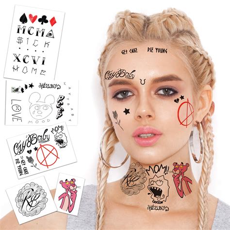 Buy Lil Peep Temporary Tattoos | Life-Sized | Skin-Safe| Halloween Costume | MADE IN USA Online ...