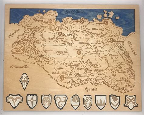 Skyrim Map with City Crests - BreakPoint Laser