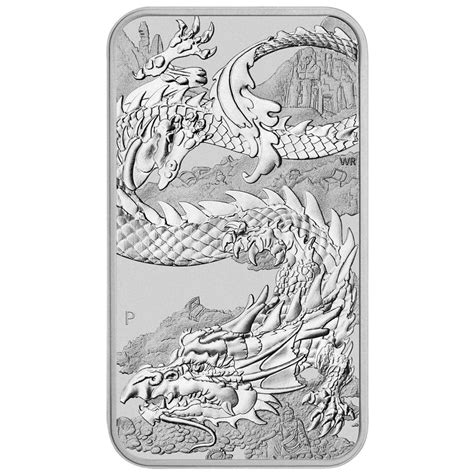 1oz 2023 Dragon Silver Rectangular Bullion Bar - Compass Bullion