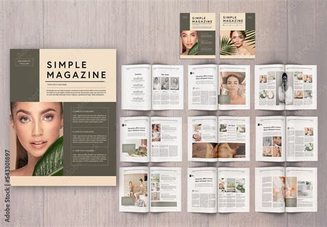 Minimalist Magazine Layout Stock Template | Adobe Stock