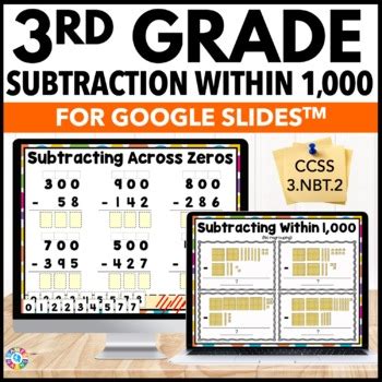 3rd Grade Subtraction Within 1,000 Digital Practice {3.NBT.2} - Google ...