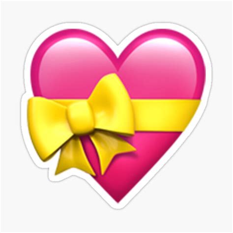 "Heart with Ribbon Emoji" Sticker by aMemeStore | Redbubble