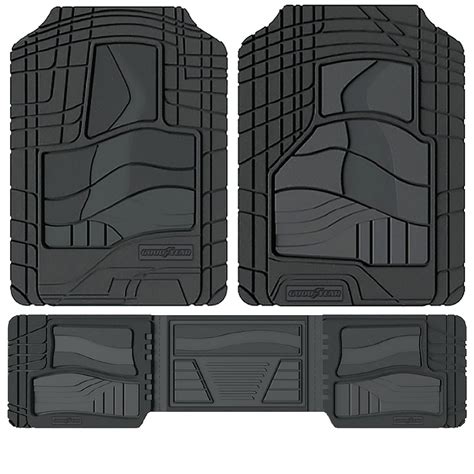 Goodyear Black Premium Rubber Truck Floor Mat 3 Piece