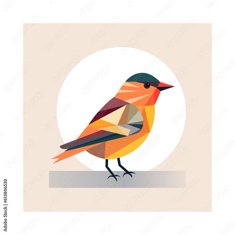 Vector low poly bird design isolated on pink background using vector illustration art Stock ...