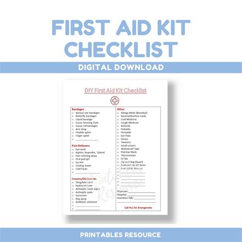 First Aid Kit List First Aid Bag Checklist - Etsy | First aid kit checklist, First aid kit, Diy ...