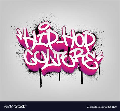 Hip hop culture tag graffiti style label lettering