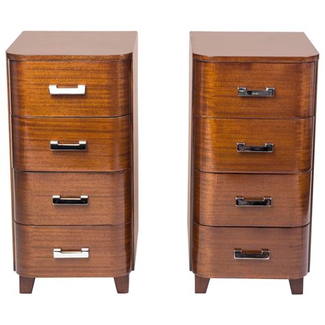 Outstanding Pair of Nightstands in Solid Mahogany For Sale at 1stdibs