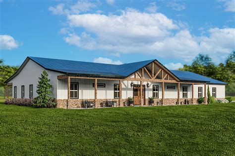 Exclusive One Story Barndominium-style House Plan with 5 Beds - 3517 Sq Ft - 400008FTY ...