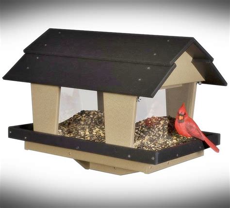 Amish Recycled Poly Classic Large Capacity Hopper Bird Feeder