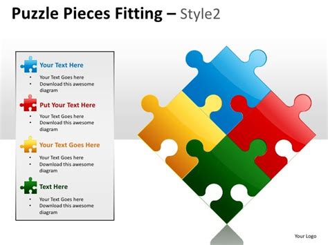 Puzzle pieces fitting style 2 powerpoint presentation templates