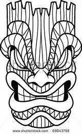 Hawaiian Tiki Masks Coloring Pages sketch template