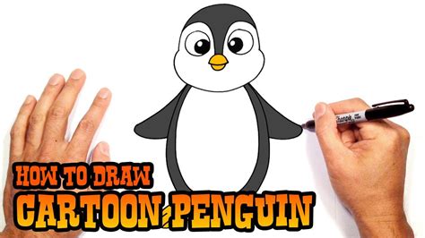 How To Draw A Cartoon Penguin Free Drawing Lesson For Kids | Images and Photos finder