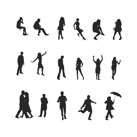 People silhouette vector design with various activities 15122190 Vector ...