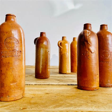 Collection of 130 year old German mineral water bottles