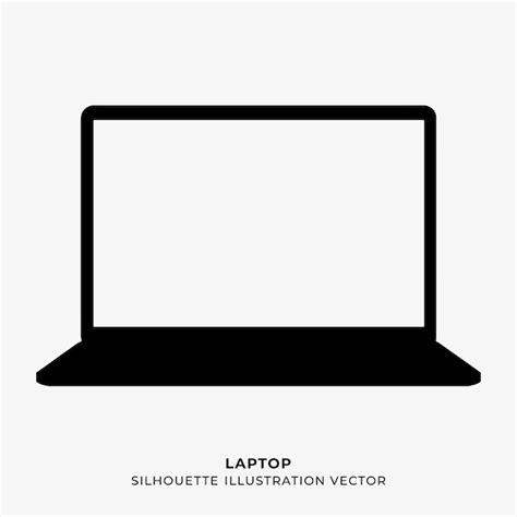 Premium Vector | Laptop view silhouette vector illustration