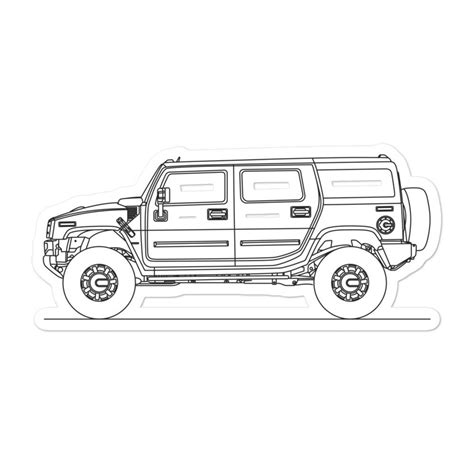 Hummer H2 Silhouette Sticker for Car Enthusiasts – Artlines Design