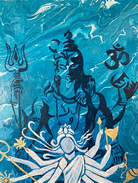 Shiva Shakti Paintingdurga Contemporary Modern Abstract Style - Etsy