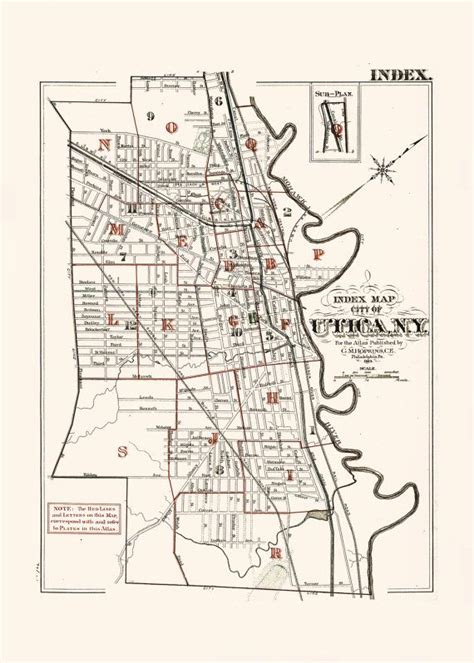 VINTAGE UTICA MAP, Map of Utica New York, Professional Reproduction, Minimalist Map, 1900s ...