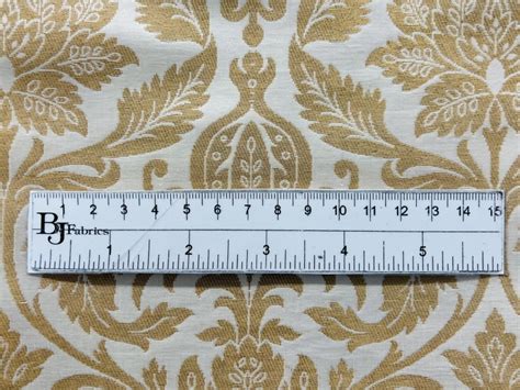 Metallic Large Floral Brocade in White Gold | B&J Fabrics