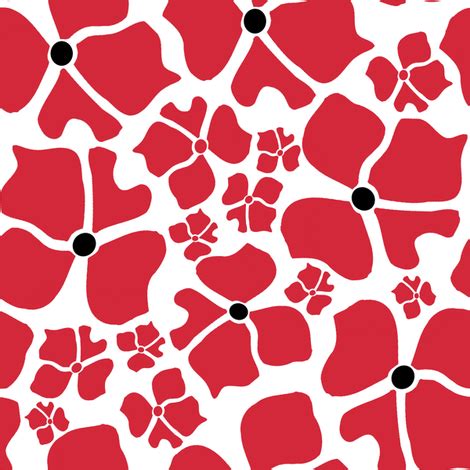 Floral Red Test Print fabric - joanmclemore - Spoonflower