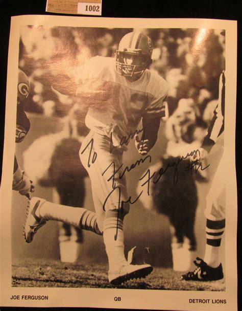 1002 _ Autographed Photo of Joe Ferguson Quarterback of the Detroit Lions.