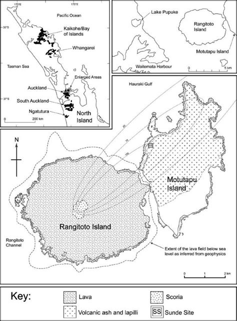 Geological sketch map of Rangitoto volcano and Motutapu Island, showing... | Download Scientific ...