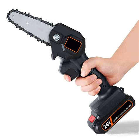 GOODWORLD 4" Mini Chainsaw, Portable Cordless Electric Portable Battery Chain Saw with Batteries ...