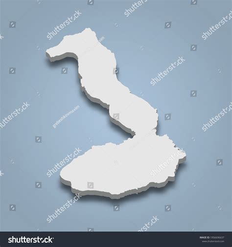 3d Isometric Map Isabela Island Galapagos Stock Vector (Royalty Free ...