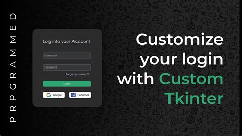 Modern Graphical User Interfaces in Python | Customize your Login Screen with Custom Tkinter ...