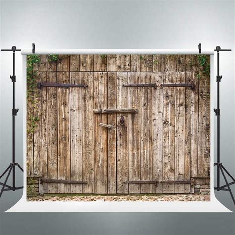 Buy Riyidecor Rustic Wood Backdrop Farmhouse Barn Door Photography Backgrounds 10Wx8H Feet Retro ...