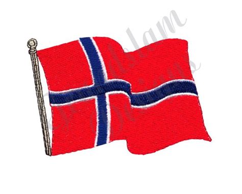 Norwegian Flag Machine Embroidery Design - Etsy