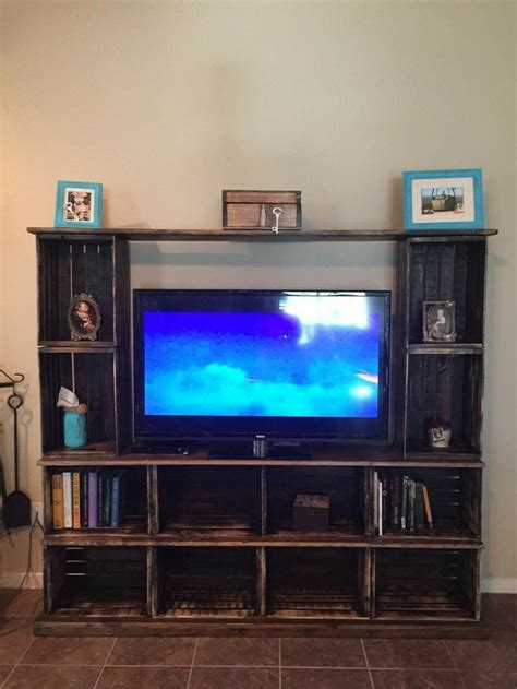 Wooden Crates Tv Stand, Crate Tv Stand, Pallet Tv Stands, Diy Tv Stand, Wine Crates, Crate ...