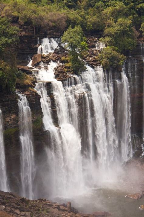 Kalandula Falls - Angola The Kalandula Falls sit along the Lucala River. The falls are 105m high ...