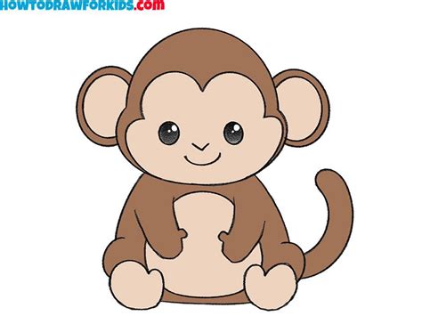 How to Draw a Monkey - Easy Drawing Tutorial For Kids | Monkey drawing easy, Cartoon drawing for ...