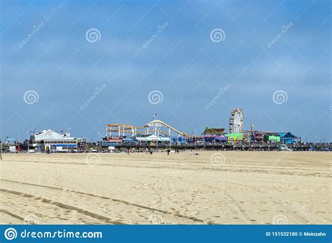 Santa Monica Pier Ferris Wheel in California Editorial Image - Image of ...