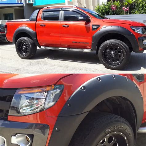 For Ford Ranger T6 2012 2014 Fender Flares Accessories Black Color ...