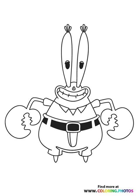 SpongeBob Mr. Krabs - Coloring Pages for kids | Páginas para colorir da disney, Páginas para ...