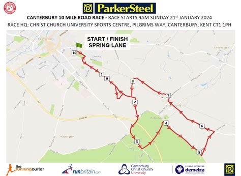 Canterbury 10 Mile : 2024 Route Map