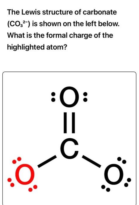 Solved The Lewis structure of carbonate (CO32−) is shown on | Chegg.com