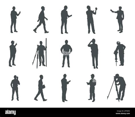 Engineer silhouettes, Engineer silhouette set Stock Vector Image & Art ...