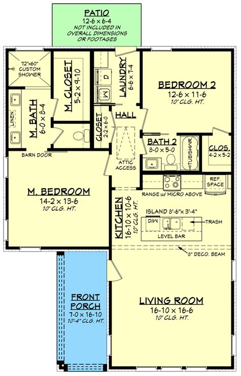 Modern Cottage House Plan Just Under 1200 Square Feet - 51920HZ | Architectural Designs - House ...