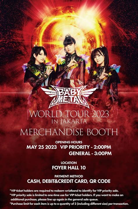 BABYMETAL on Twitter: ""BABYMETAL WORLD TOUR 2023 in Jakarta" Merchandise Announcement📣 MORE ...