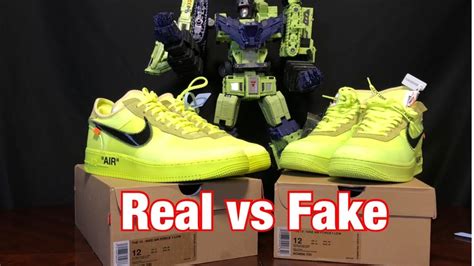 Nike Air Force 1 Volt Off-White Real vs Fake Review. Updated Pairs - YouTube