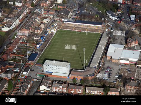 aerial view of Wakefield Trinity Wildcats Rugby League Stadium in Belle ...