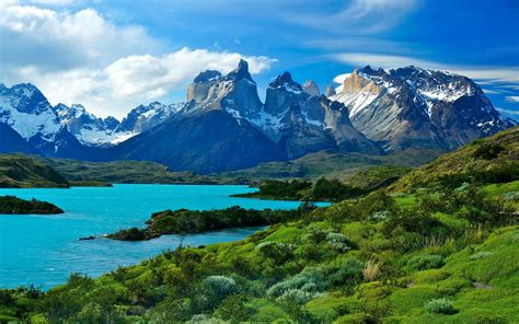 mountains, lake, national park, reflection, torres del paine, chile, 4k HD Wallpaper