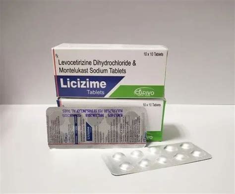 Licizime Levocetirizine Dihydrochloride & Montelukast Tablets at Rs 75/strip | Levocetirizine ...