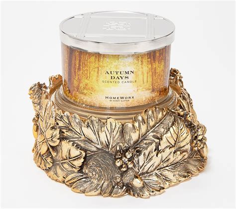 HomeWorx by Harry Slatkin Fall Foliage Pedestal w/ 18oz Candle - QVC.com | Beautiful candles ...