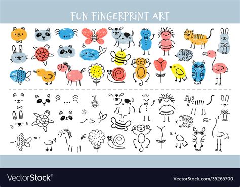 Paint with finger prints kids fingerprint Vector Image