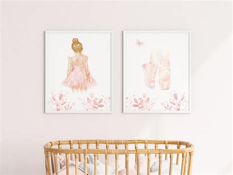 Ballet Theme Girl Room Decor Ballerina Nursery Wall Art Set - Etsy